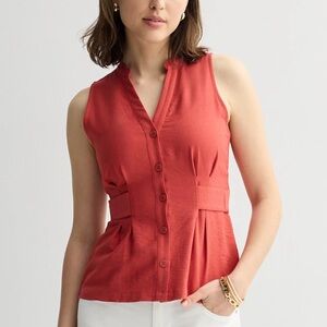 Nine West Women’s Contemporary Sleeveless Strap Waist Top Business Casual Large